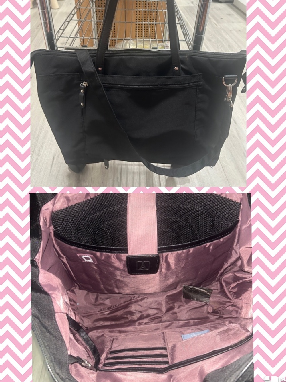 Travel Pro Pathways Laptop Luggage Tote - Black with Purple